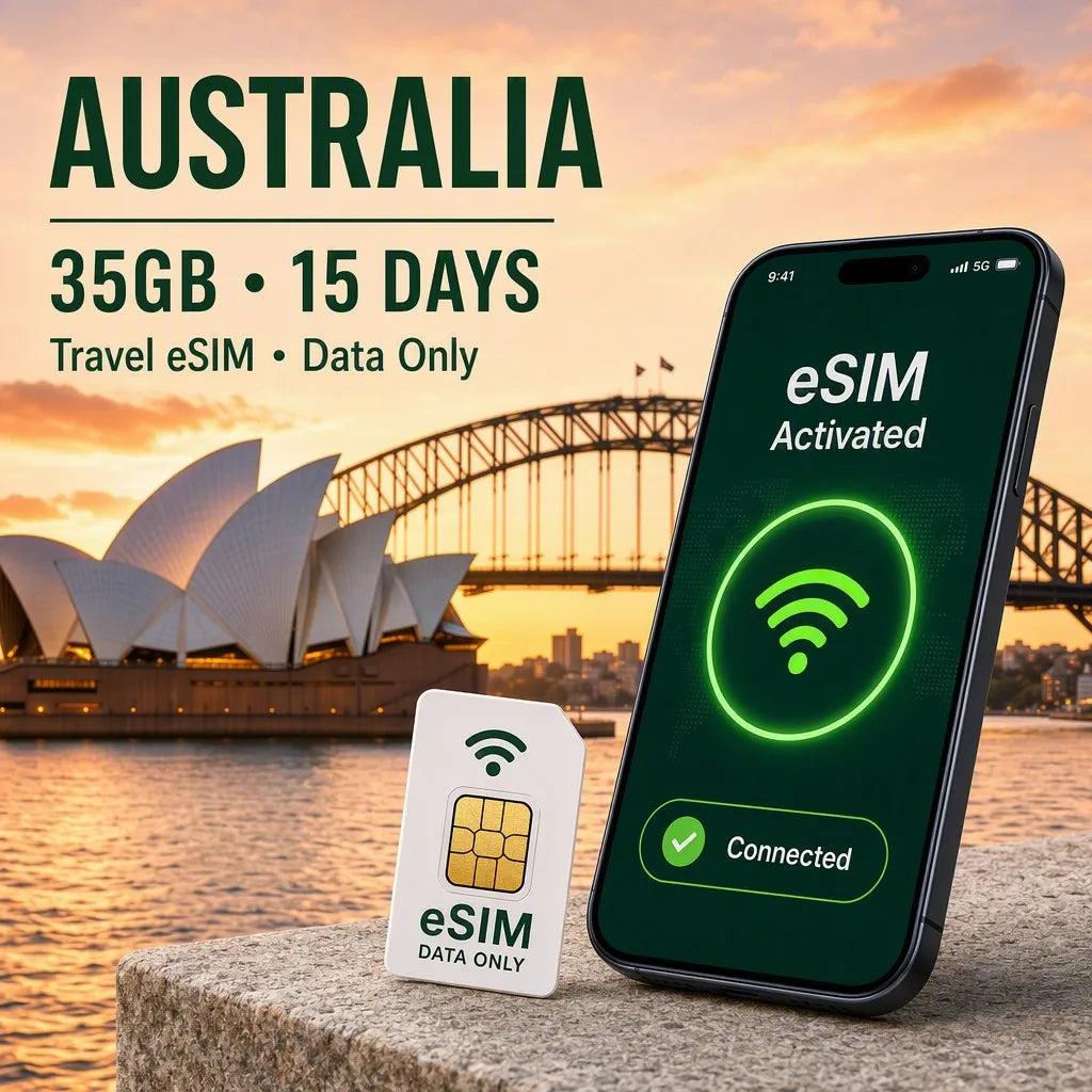 Australia eSIM 35GB 15Days Travel Data