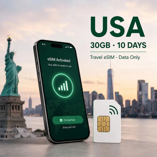 USA eSIM 30GB 10Days Travel Data