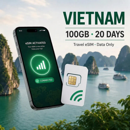 Vietnam eSIM 100GB 20 Days Travel Data