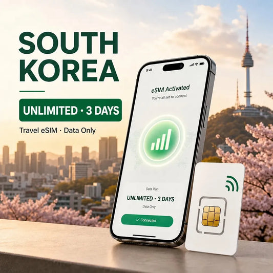 South Korea eSIM UNLIMITED 3 Days Travel Data