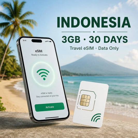 Indonesia eSIM 3GB 30Days Travel Data